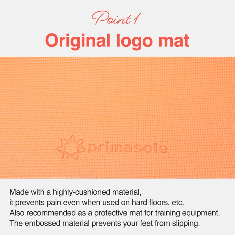 Primasole Yoga Mat with Carry Strap for Yoga Pilates Fitness and Floor Workout at Home and Gym 1/4 thick(Coral Red Orenge Color) PSS91NH008A - Image 2